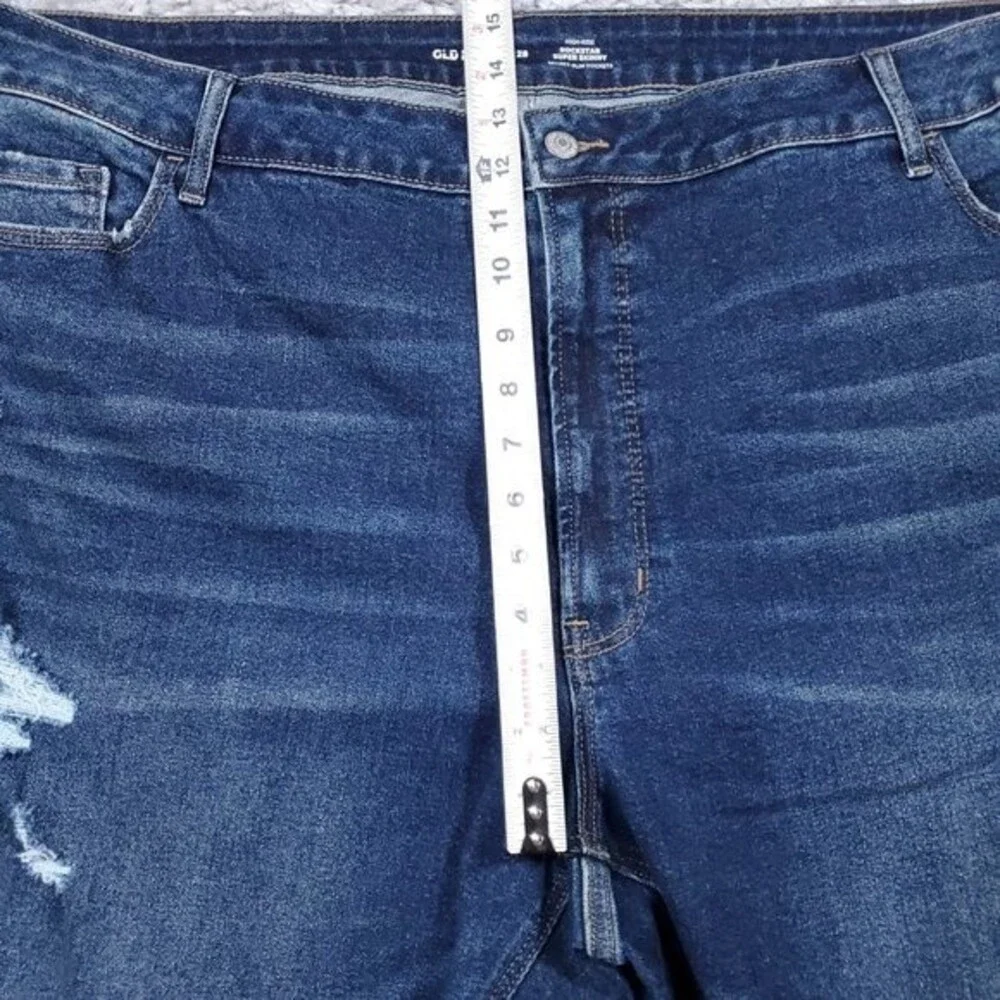 Old Navy High Rise Rockstar Super Skinny Secret Slim Pockets Plus Size 28 Frayed